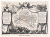 1852 Levasseur Map of the Department Du Loiret, France