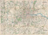 1920 Bacon Pocket Map of London, England and Environs