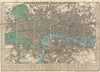 1834 Cruchley Pocket City Map or Plan of London, England