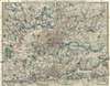 1855 Cruchley Folding Wall Map of London, England