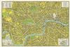 1942 Geographia WWII Era Pictorial Map of London, England (on cloth)