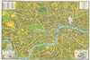 1942 Geographia WWII Era Pictorial Map of London, England
