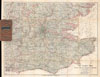 1895 Barthholomew Cyclist's Map of 50 Miles Around London, England