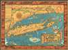 1961 Courtland Smith Pictorial Map of Long Island, New York