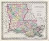1856 Colton Map of Louisiana