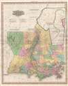 1825 Tanner Map of Mississippi and Louisiana (Chickasaw, Chocktaw)