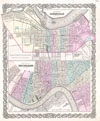 1855 Colton Plan or Map of New Orleans, Louisiana and Louisville, Kentucky