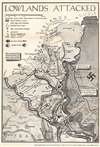 1940 Chapin Pictorial Map of Belgium and the Netherlands Invaded by Nazis