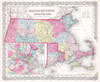 1854 Joseph Colton Map of Rhode Island and Massachusetts