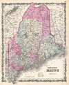 1862 Johnson Map of Maine