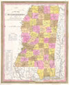1846 Burroughs - Mitchell Map of Mississippi