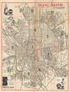 1950 El Firmamento City Map or Plan of Madrid, Spain