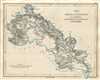 1854 Pharoah Map of the Adilabad and Yavatmal Districts in Maharashtra, India
