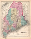 1857 Colton Map of Maine