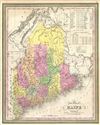 1854 Mitchell Map of Maine