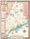 1980 Phillips Pictorial Map of Maine
