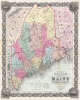 1853 Colton Wall Map of Maine