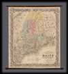 1855 Colton Wall Map of Maine