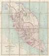 1903 Stanford Map of the Malay Peninsula (Malaysia, Singapore)
