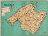 1950 PORAM Map of Mallorca / Majorca, Spain