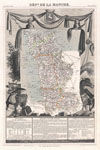 1852 Levasseur Map of the Department De La Manche, France