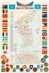 1953 Pacific Stars and Stripes Map of the Korean War - with the index!