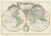 1762 Lattre and Janvier Map of the World on a Hemisphere Projection