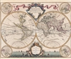 1696 Pierre Mortier and Nicolas Sanson Map of the World in Hemispheres