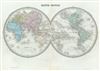 1874 Tardieu Map of the World in Hemispheres