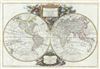 1783 Vaugondy Map of the World in Hemispheres