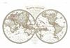 1831 Lapie Map of the World in Hemispheres