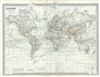 1860 Dufour Physical Map of the World
