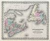 1856 Colton Map of Canada's Maritme Provinces
