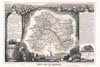 1852 Levasseur Map of the Department De La Marne, France (Champagne Wine Region)
