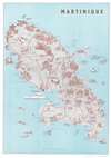 1958 La Revue Francaise Pictorial Map of Martinique