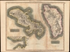 1814 Thomson Map of Martinique and Dominica (West Indies)
