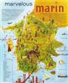 1962 Marin Visitors Bureau Pictorial Tourist Map of Marin County, California