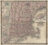 Colton's Railroad and Township Map of Massachusetts, Rhode Island, and Connecticut, with Parts of Maine, New Hampshire, Vermont, and New York. - Main View Thumbnail