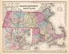 1857 Colton Map of Massachusetts and Rhode Island