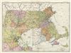 1890 Rand McNally Map of Massachusetts, United States