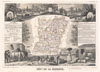 1852 Levasseur Map of the Department De La Mayenne, France