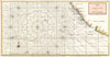 1750 Anson Map of Baja California and the Pacific w/ Trade Routes from Acapulco to Manila
