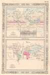 1863 Johnson Map of World Meteorology, Rainfall, and Plants
