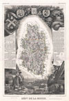 1852 Levasseur Map of the Department De La Meuse, France (Brie Cheese Region)
