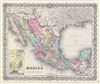 1856 Colton Map of Mexico and Texas
