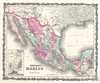 1863 Johnson Map of Mexico and Texas