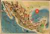 1931 Miguel Gomez Medina Pictorial Map of Mexico