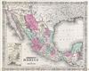 1865 Johnson Map of Mexico and Texas