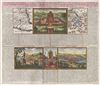 1719 Chatelain Map and View of Mexico City, Mexico