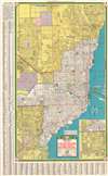 1950 Rand McNally Sinclair Oil City Plan or Map of Miami, Florida